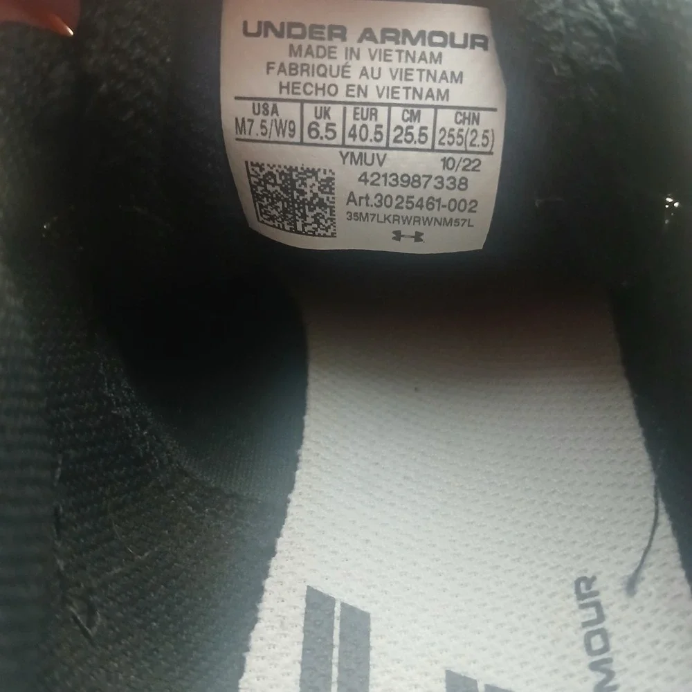 Under Armour Sprint Track‎ Spikes Black Men Size 7.5 US M7.5 W9 UK6.5 EUR40.5
